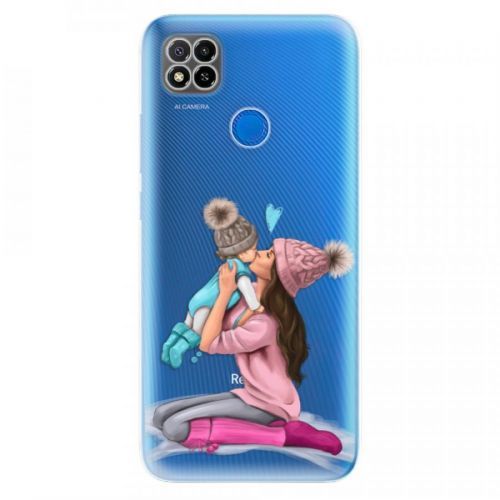 Odolné silikónové puzdro iSaprio - Kissing Mom - Brunette and Boy - Xiaomi Redmi 9C