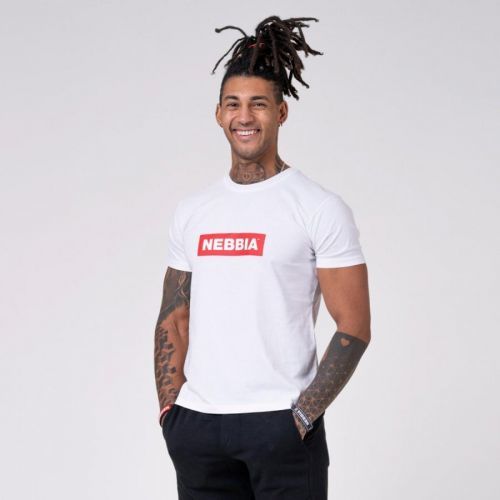 NEBBIA Pánske tričko Basic White  M