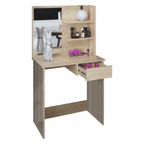 Toaletní stolek, toaletka, dub sonoma, BELEZA