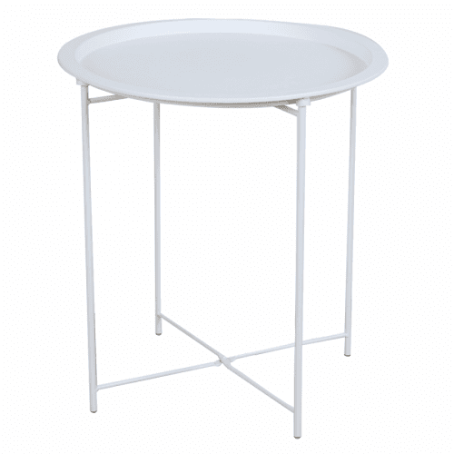 Příruční stolek s odnímatelnou tácem, bílá, RENDER