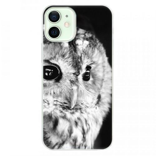 Odolné silikónové puzdro iSaprio - BW Owl - iPhone 12