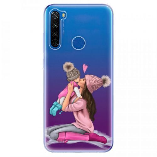 Odolné silikónové puzdro iSaprio - Kissing Mom - Brunette and Girl - Xiaomi Redmi Note 8T