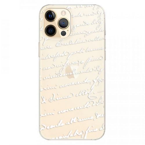 Odolné silikónové puzdro iSaprio - Handwriting 01 - white - iPhone 12 Pro
