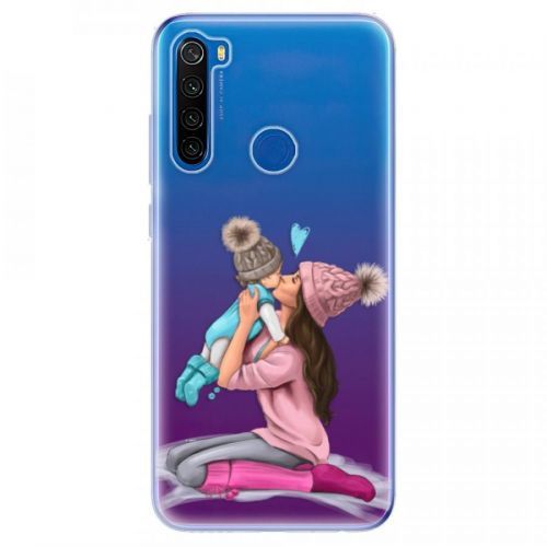Odolné silikónové puzdro iSaprio - Kissing Mom - Brunette and Boy - Xiaomi Redmi Note 8T