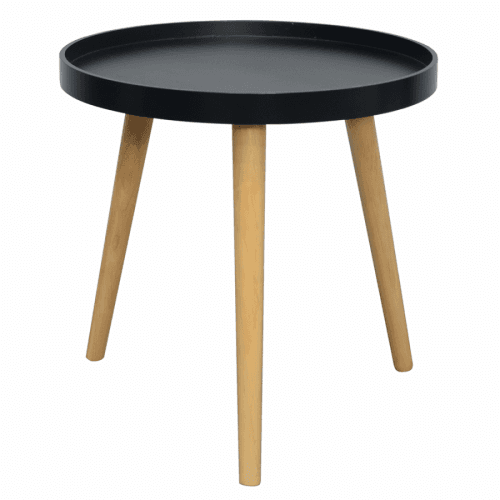 Příruční stolek, černá/přírodní, SANSE TYP 2