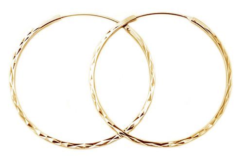 Beneto Módne pozlátené kruhové náušnice zo striebra AGUC2439 / SCS-GOLD 4 cm