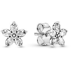 Pandora Trblietavé náušnice zo striebra Sparkling Snowflakes 299239C01