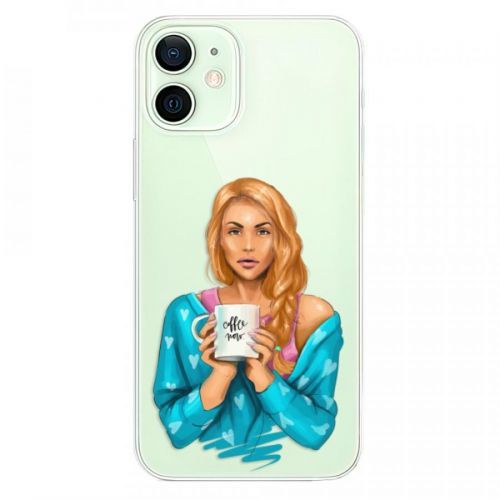 Odolné silikónové puzdro iSaprio - Coffe Now - Redhead - iPhone 12