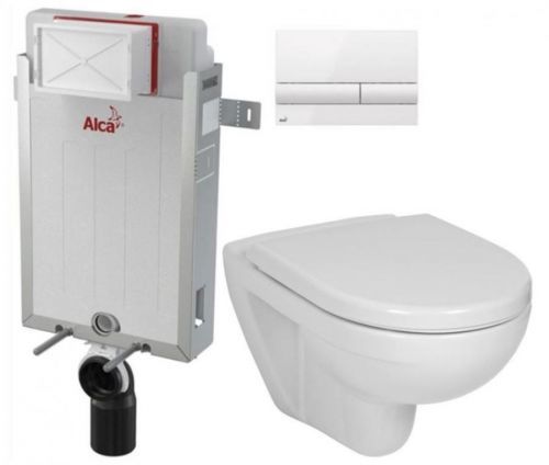ALCAPLAST Renovmodul - předstěnový instalační systém s bílým tlačítkem M1710 + WC JIKA LYRA PLUS + SEDÁTKO DURAPLAST (AM115/1000 M1710 LY6)