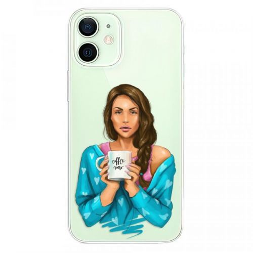 Odolné silikónové puzdro iSaprio - Coffe Now - Brunette - iPhone 12