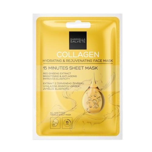 Gabriella Salvete 15 Minutes Sheet Mask Collagen 1 ks pleťová maska pre ženy na veľmi suchú pleť; na dehydratovanu pleť; proti vráskam