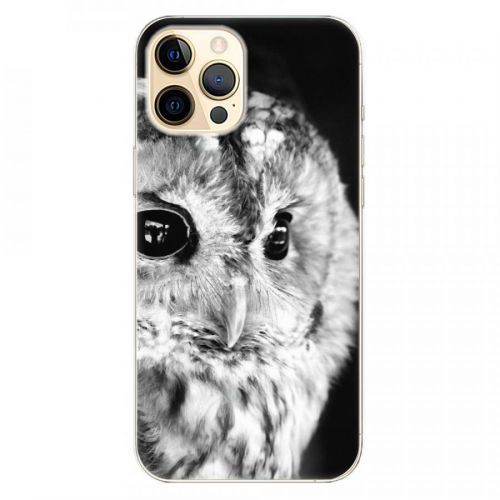Odolné silikónové puzdro iSaprio - BW Owl - iPhone 12 Pro Max