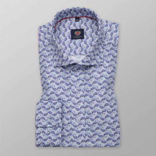 Pánska košeľa Slim Fit s modrým vzorom paisley 12274