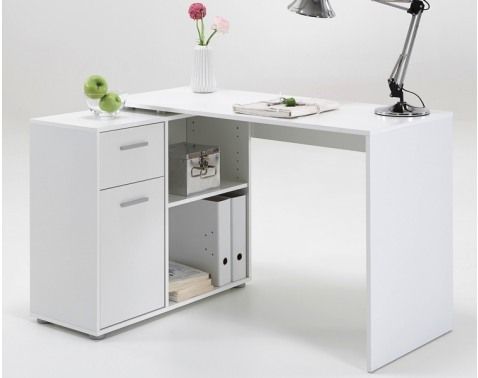 Písací stôl s regálom Albrecht, biely
