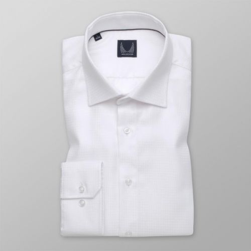 Pánska košeľa Slim Fit biela s jemným vzorom 12264