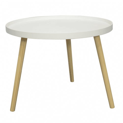 Příruční stolek, bílá/přírodní, SANSE TYP 1