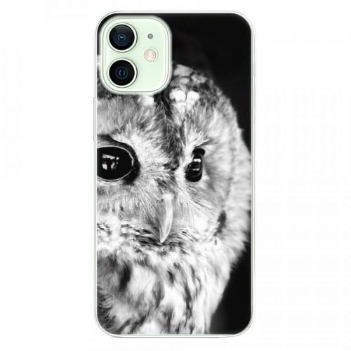 Odolné silikónové puzdro iSaprio - BW Owl - iPhone 12 mini