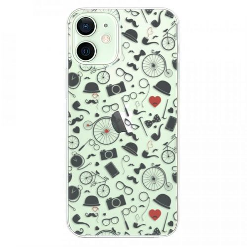 Odolné silikónové puzdro iSaprio - Vintage Pattern 01 - black - iPhone 12 mini