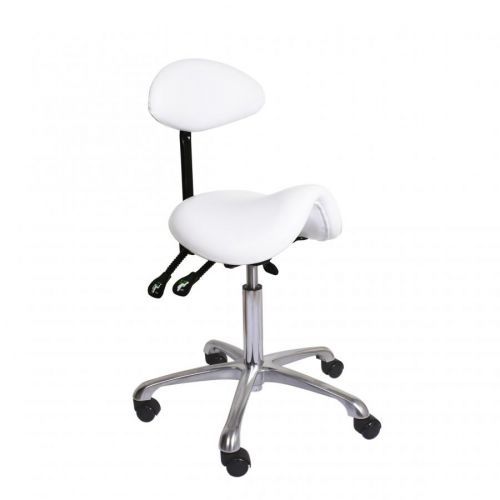 Stolička so sedlovým sedadlom - biela