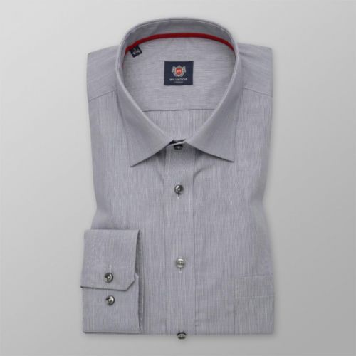 Pánska košeľa Slim Fit svetlo sivá s jemným vzorom 12285