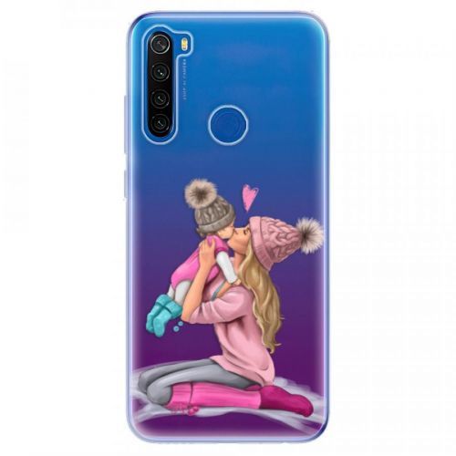 Odolné silikónové puzdro iSaprio - Kissing Mom - Blond and Girl - Xiaomi Redmi Note 8T