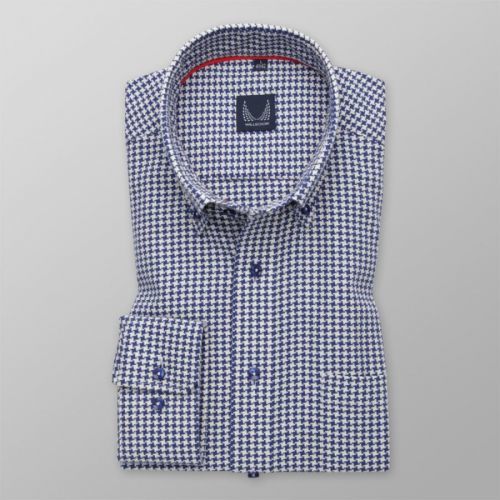 Pánska košeľa Slim Fit s tmavo modrým vzorom 12336