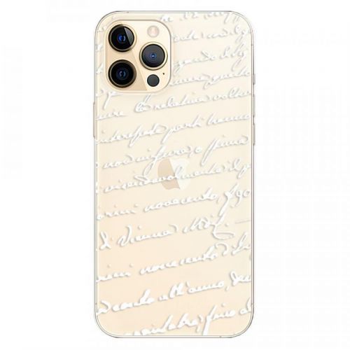 Odolné silikónové puzdro iSaprio - Handwriting 01 - white - iPhone 12 Pro Max