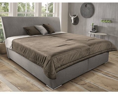 Posteľ Monte 180x200 cm, béžová tkanina/deka/vakúše