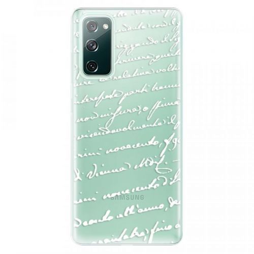 Odolné silikónové puzdro iSaprio - Handwriting 01 - white - Samsung Galaxy S20 FE