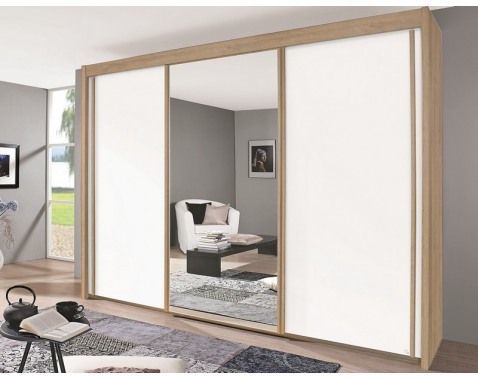 Šatníková skriňa Imperial, 250 cm, dub sonoma/biela