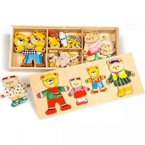 Bigjigs Toys Obliekacie puzzle Medvedia rodinka