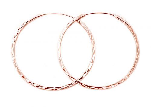Beneto Módne pozlátené kruhové náušnice zo striebra AGUC2439 / SCS-ROSE 4 cm