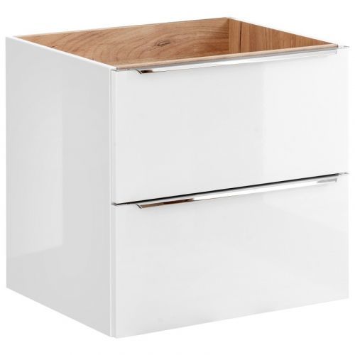 Umyvadlová skříňka CAPRI 60 cm bílý lesk/dub zlatý