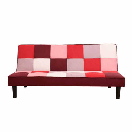 Pohovka, látka červená / bílá, Arlekin