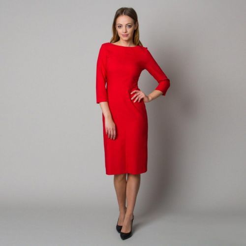 Midi šaty v červenej farbe 12398