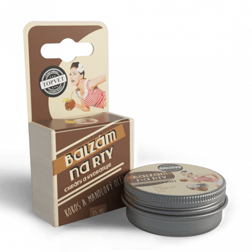 TOPVET TOPVET Balzam na pery - Kokos a mandľový olej 15ml 15 ml