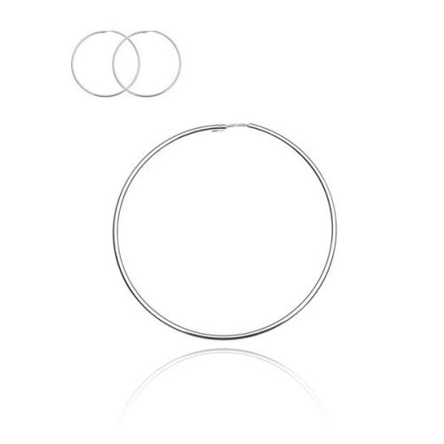 Strieborné náušnice 925 - lesklé hladké kruhy, 60 mm