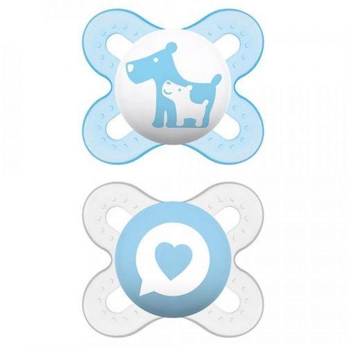 MAM silikónové cumlíky Start Chlapec 0-2 mesiacov v sterilizačnej krabičke 2ks