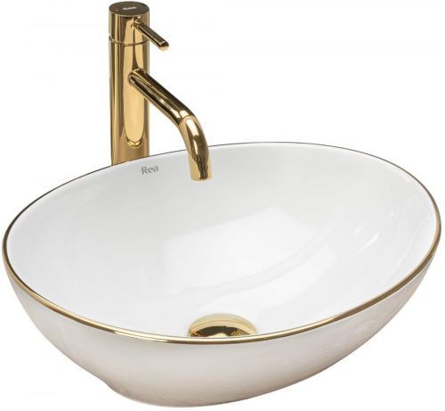 REA REA - Keramické umyvadlo Sofia Gold Edge zlaté (REA-U3287)