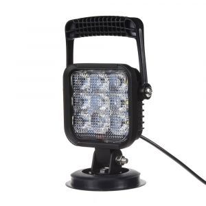 LED svetlo s magnetom - 9x1W LED / 12V CL napájanie / 1150lm / ECE R10 (170x105x80mm)