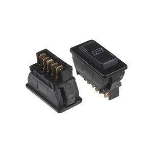 Vypínač sťahovania okien - UNI (21x41mm) zelené podsvietenie