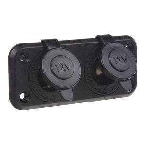Zásuvka autozapaľovača 12V / 24V - dvojitá s gumenými krytkami