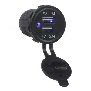 Adaptér 12V / 24V - 2x 5V USB 1A / 2,1A montážny