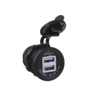 Adaptér 12V / 24V - s modrým podsvietením 2x 5V USB 3,1A montážny