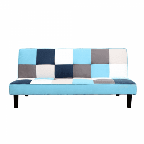 Pohovka, látka bílá / modrá / šedá, Arlekin