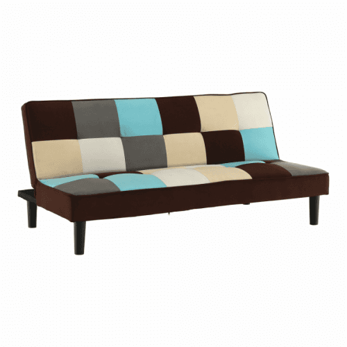 Pohovka, látka béžová / hnědá / modrá, Arlekin