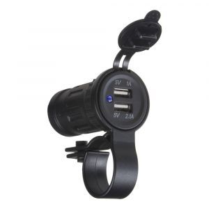 USB zásuvka 12V / 24V - vodeodolná 2x USB na tyč