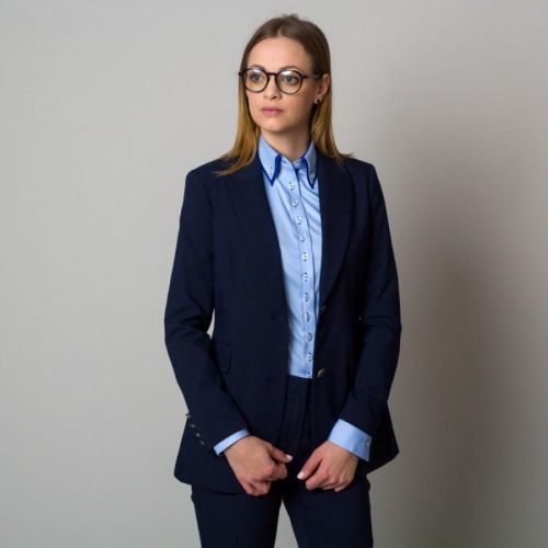Dámske sako tmavo modrej farby 12420