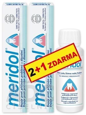 MERIDOL ZUBNÁ PASTA DUOPACK zubná pasta 2x75 ml + ústna voda 100 ml zdarma 1x1 set