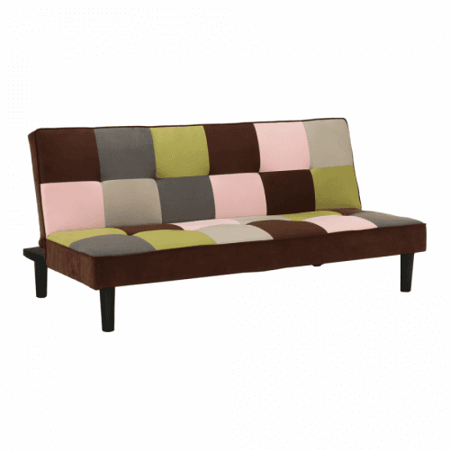 Pohovka, látka černá / hnědá / šedá / růžová / zelená, Arlekin